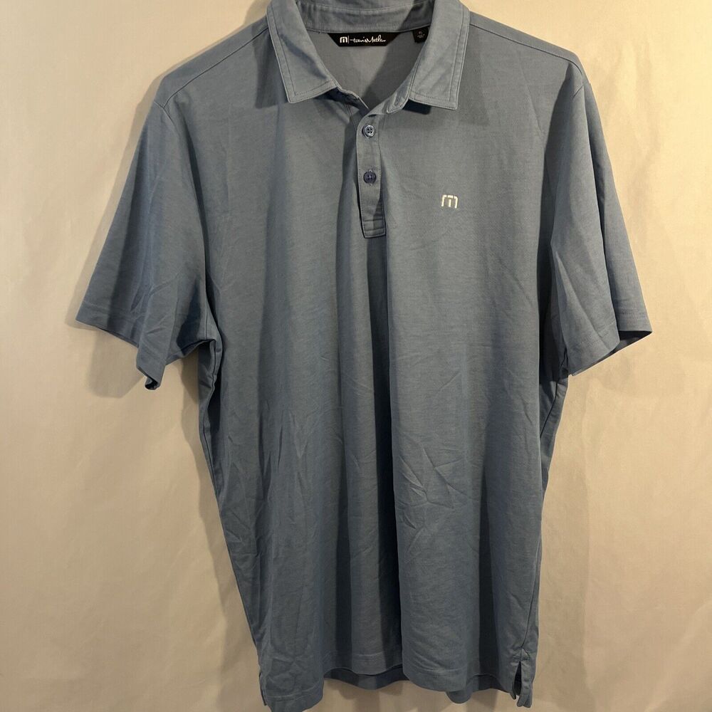 Travis Mathew Polo Shirt Mens XL Blue Tennis Golf Pickleball Casual Office